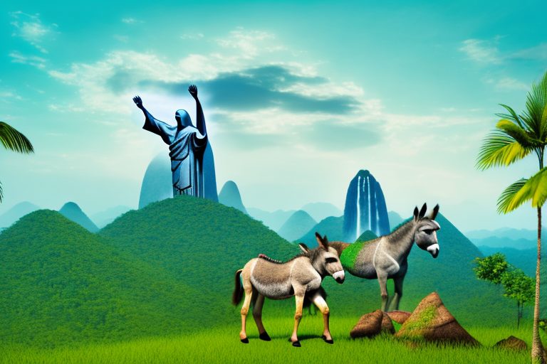 A donkey amidst brazilian landscapes