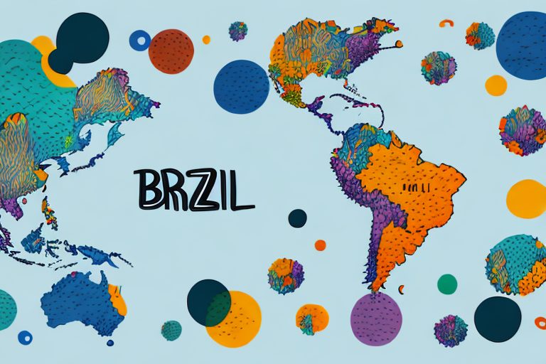 A speech bubble emerging from a map of brazil