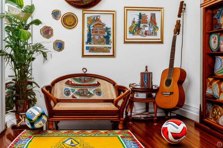 A traditional brazilian home setting with a father's chair prominently placed