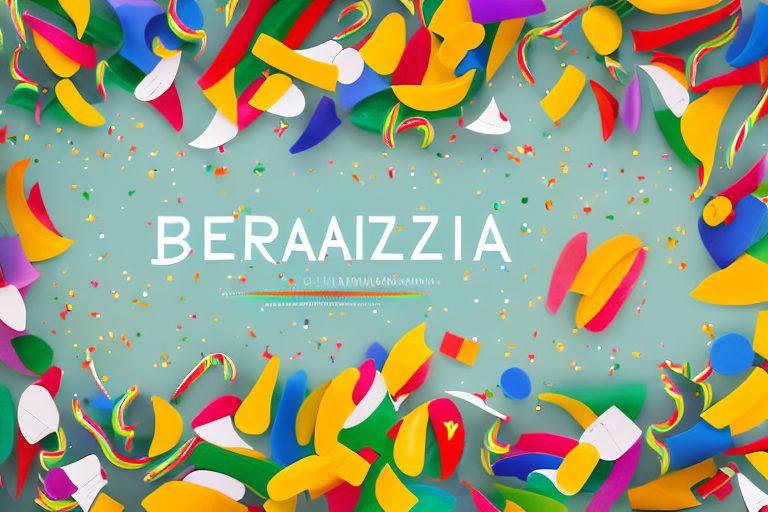 Festive brazilian elements like colorful banners