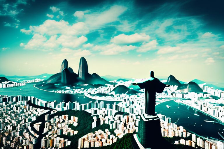 The iconic christ the redeemer statue overlooking the cityscape of rio de janeiro