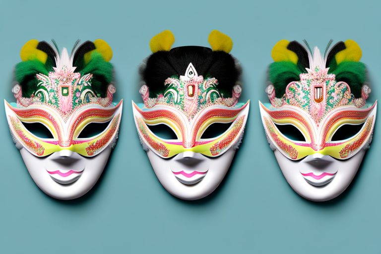 A pair of traditional brazilian carnival masks