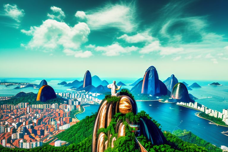 Brazil's iconic landmarks such as the christ the redeemer statue and sugarloaf mountain