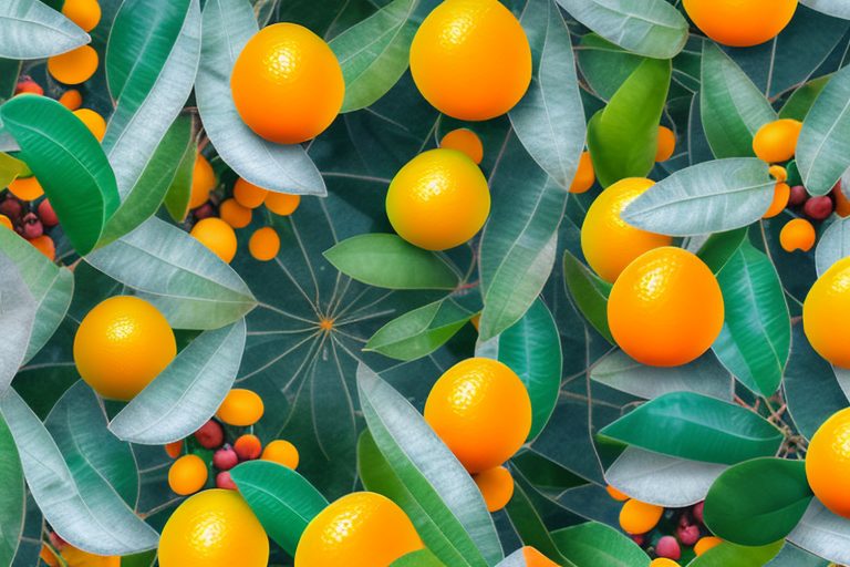 A vibrant kumquat tree with ripe fruits