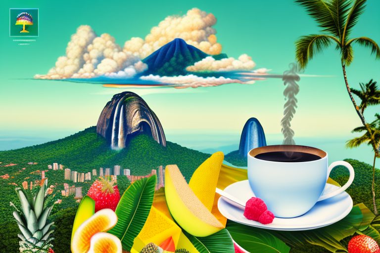 A vibrant brazilian landscape featuring iconic landmarks like the christ the redeemer and sugarloaf mountain