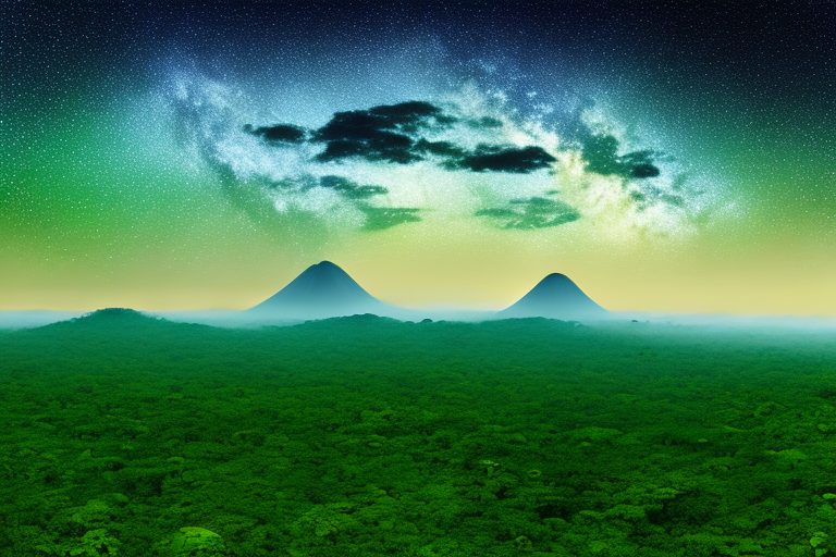 A peaceful brazilian landscape at night