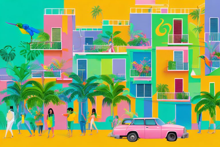 A vibrant brazilian street scene