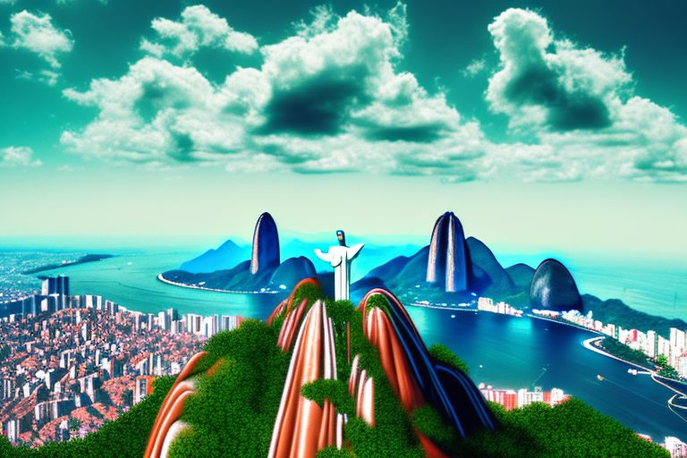 The iconic brazilian landmarks - christ the redeemer and sugarloaf mountain