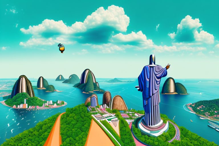 A vibrant brazilian landscape with iconic landmarks