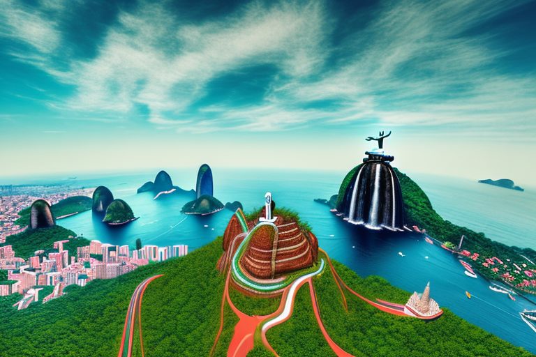 A vibrant brazilian landscape with iconic landmarks