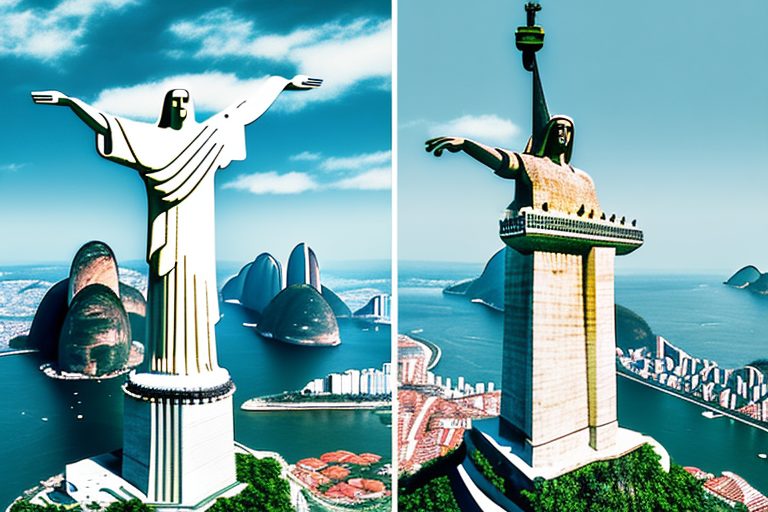 The iconic landmarks of brazil and portugal