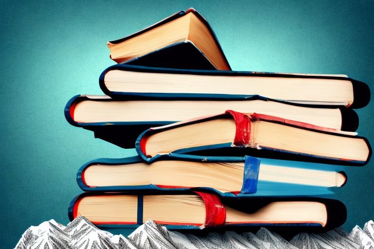 A stack of italian language books teetering on top of a steep