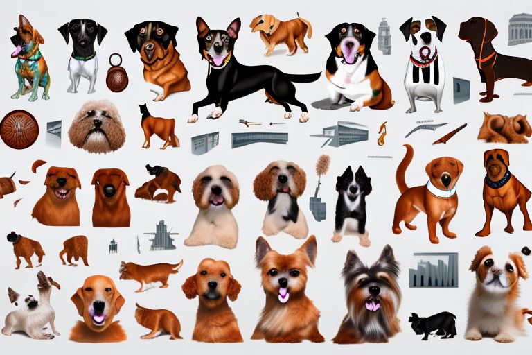 A variety of different dog breeds