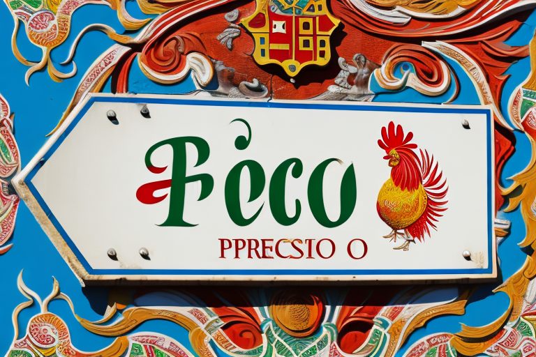 A portuguese street sign with the word "prego" on it