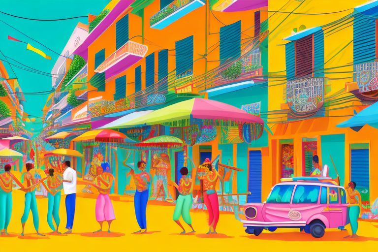 A vibrant brazilian street scene