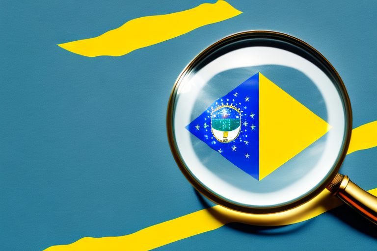 A magnifying glass focusing on the brazilian flag