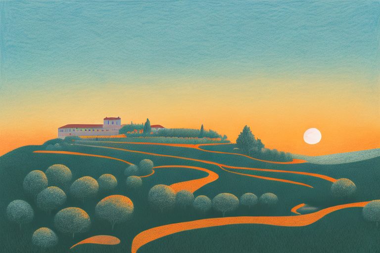 A soft sunset over a traditional portuguese landscape