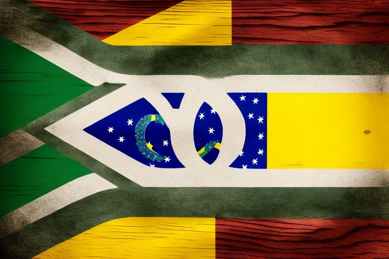 A piece of wood (which "pau" translates to in portuguese) with the colors of the brazilian flag incorporated into it