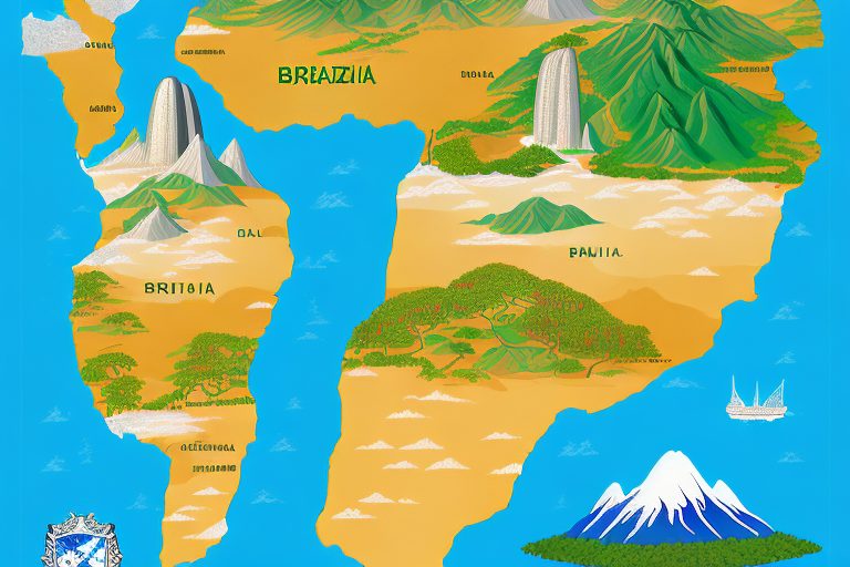 A stylized map of brazil