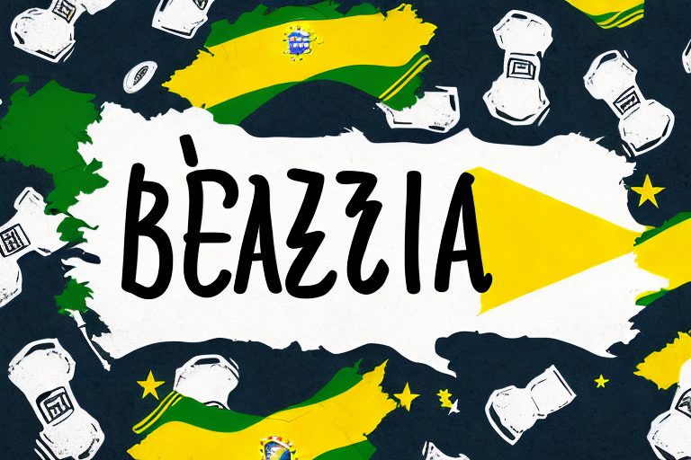 A brazilian flag subtly blended with a speech bubble