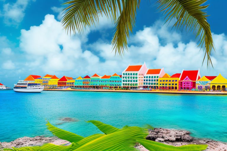 The island of curacao with its iconic colorful buildings