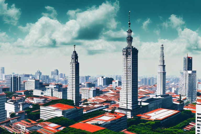 The são paulo skyline with emphasis on iconic landmarks