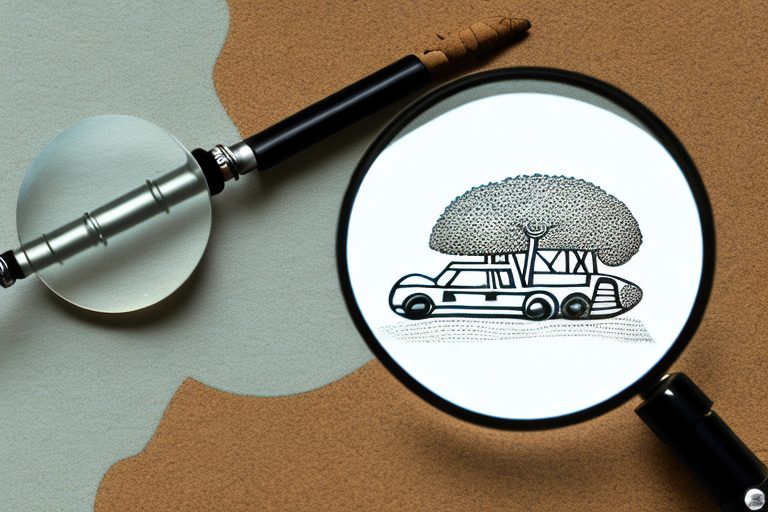 A magnifying glass focusing on a pair of eco-friendly veja sneakers