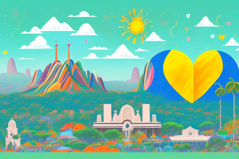 A vibrant brazilian landscape with iconic landmarks