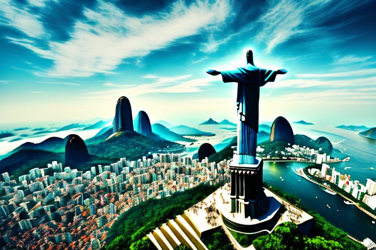 The iconic christ the redeemer statue with a backdrop of brazil's diverse landscape