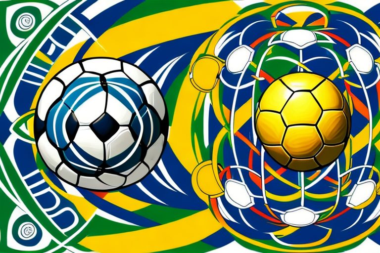 A soccer ball intertwined with elements of brazilian culture