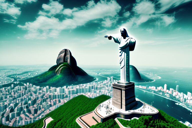 Iconic brazilian symbols like the christ the redeemer statue and sugarloaf mountain