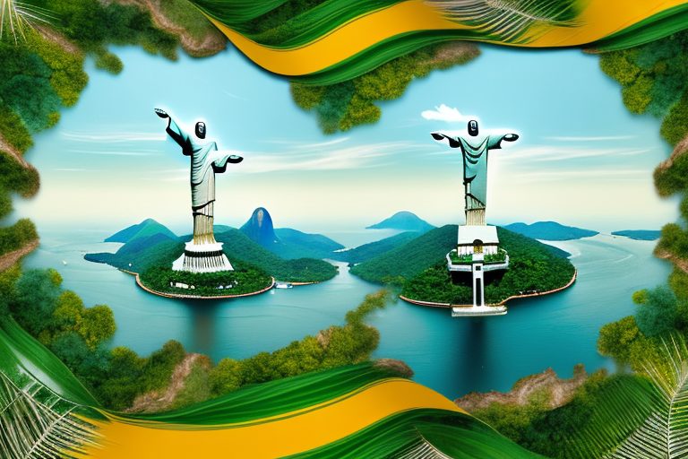 Brazil's iconic landmarks such as the christ the redeemer statue and sugarloaf mountain