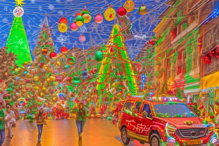 A festive brazilian street scene