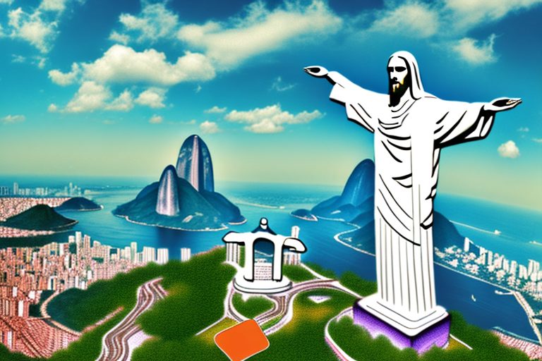 The iconic christ the redeemer statue with a speech bubble