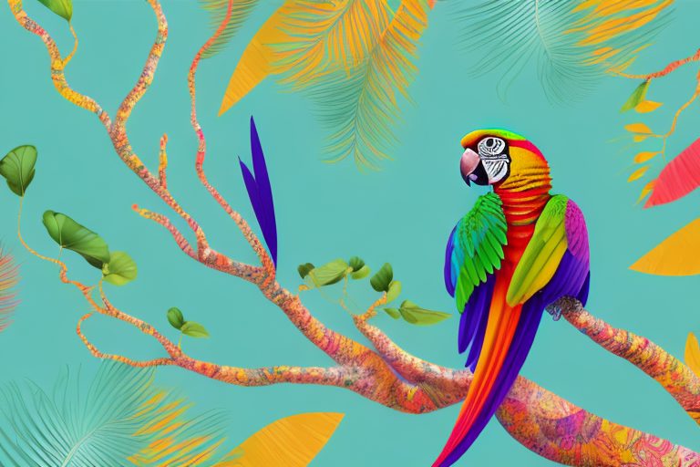 A parrot with vibrant feathers