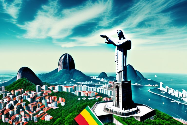 Iconic brazilian landmarks such as the christ the redeemer statue and sugarloaf mountain