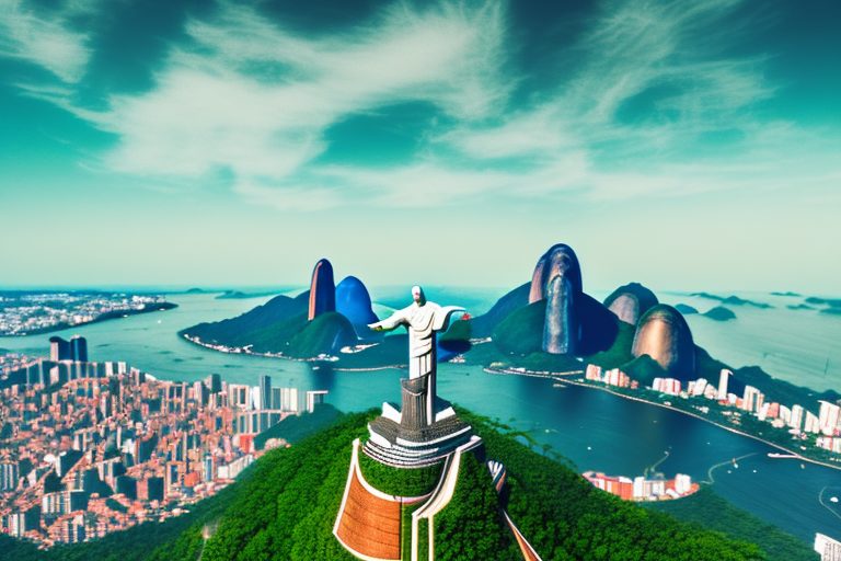 Iconic brazilian landmarks like christ the redeemer and sugarloaf mountain