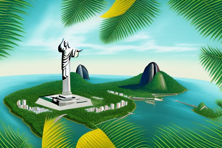 Iconic brazilian landmarks such as christ the redeemer