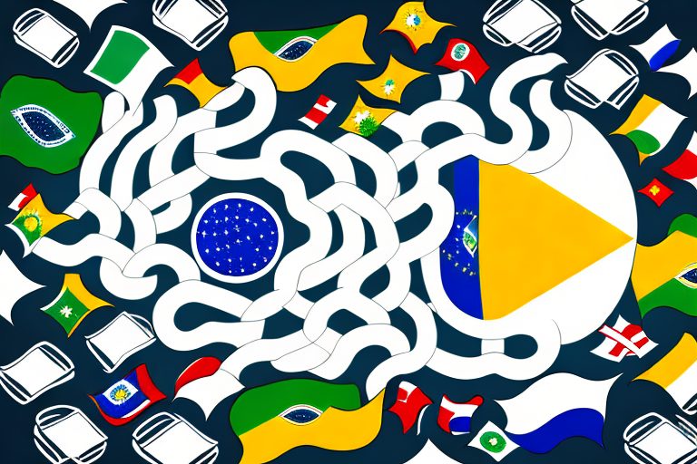 The brazilian and portuguese flags intertwined