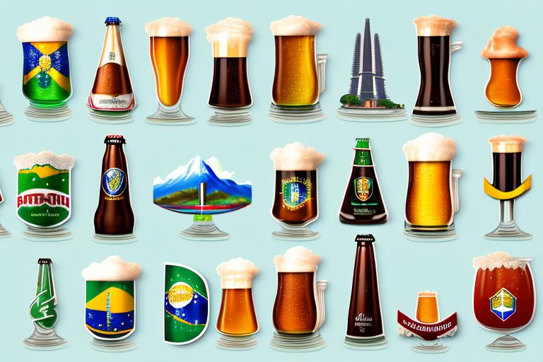 A variety of brazilian beers in different types of glasses